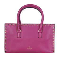 Rockstud Handle Bag, Leather, Purple, MII, S